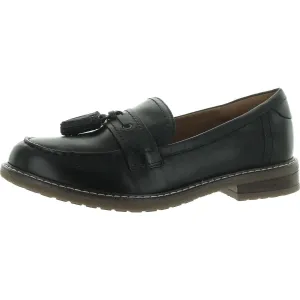 Janelle Womens Leather Tassel Loafers