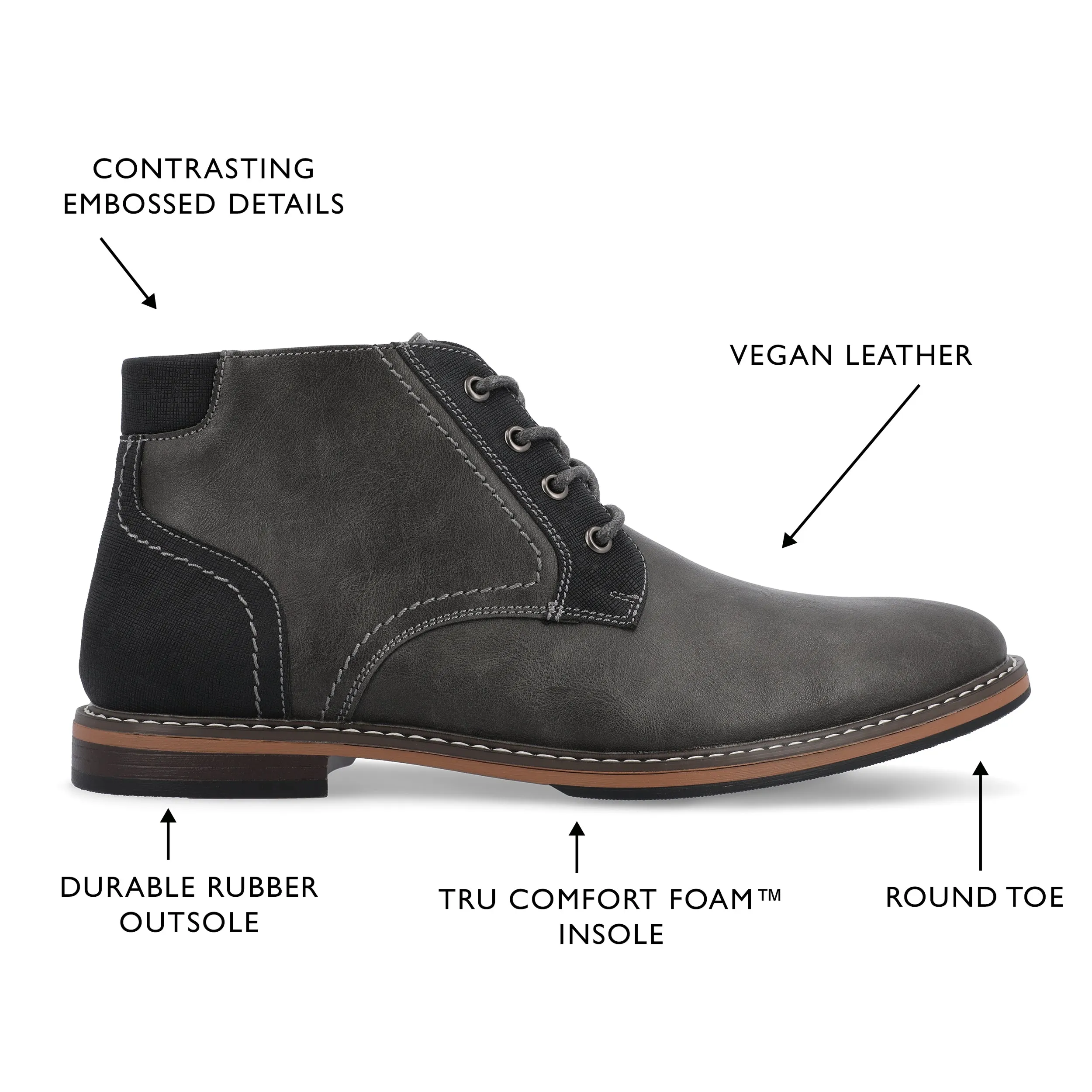 Vance Franco Plain Toe Chukka Boot